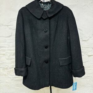 NWT Union Quilted Lined Coat Overcoat Wool Costume Wardrobe Mad Men Vtg 1950s